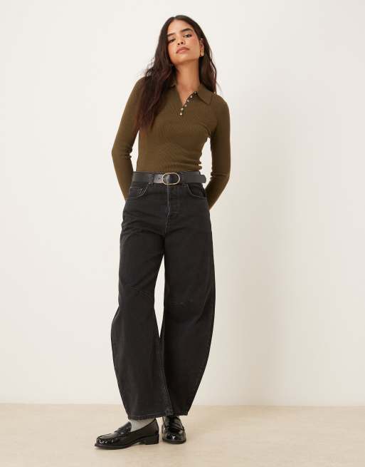 Mango – Top polo z dzianiny z domieszką wełny w kolorze khaki, 3 z 4