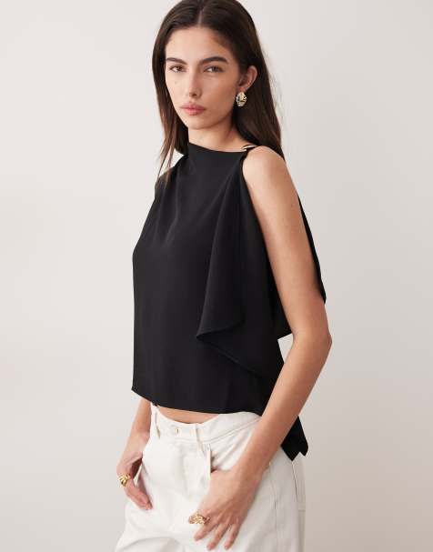 Mango - Top sans manches asymétrique à détail métallique - Noir - view 1