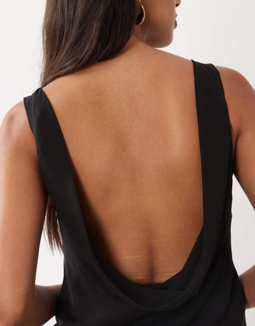 Mango top senza maniche con schiena drappeggiata nero, 4 di 4