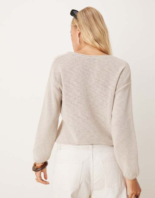 Mango - Top souple en maille légère - Mastic, 2 de 4