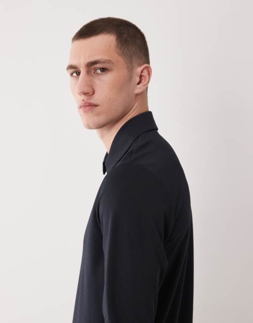 Mango - Top tecnico leggero termoregolante blu navy con zip corta, 4 di 5