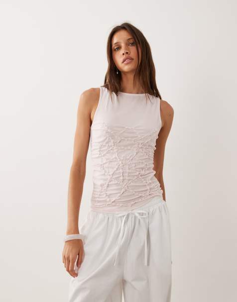 Mango - Top texturé sans manches - Rose pastel - view 1