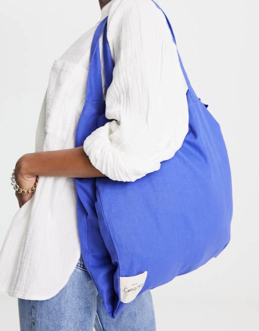 Mango – Torba typu shopper w kolorze kobaltowoniebieskim