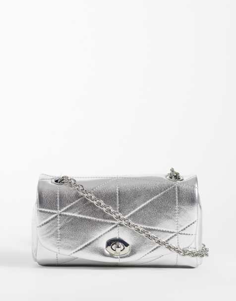 Mango torebka crossbody z łańcuszkowym paskiem w kolorze srebrnym - view 1