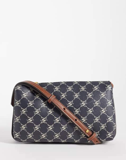 Mango torebka crossbody z monogramem, granatowa - view 1
