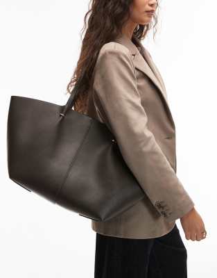 Mango - Tote bag à détails dorés - Champignon-Brown