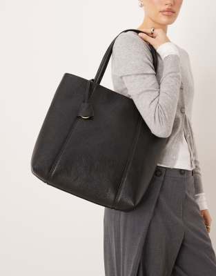 Mango Tote Bag With Charm Detail In Black