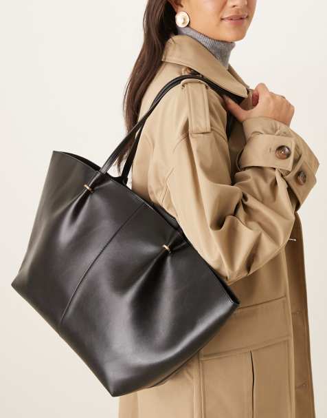 Mango - Tote tas met gouden accenten in zwart - view 1