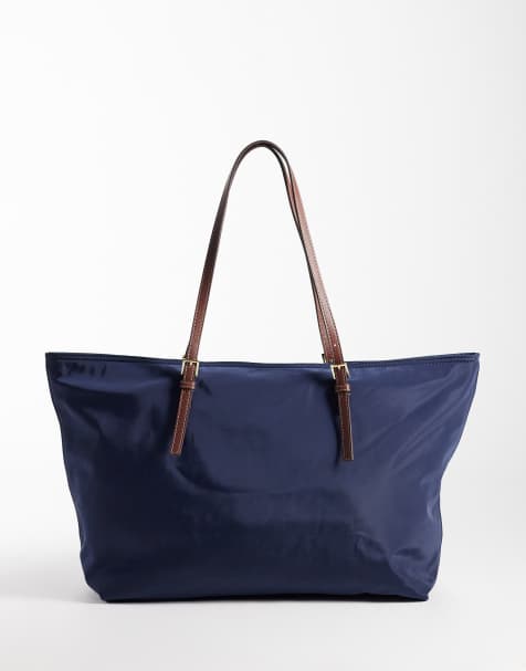 Mango tote-taske i navy - view 1