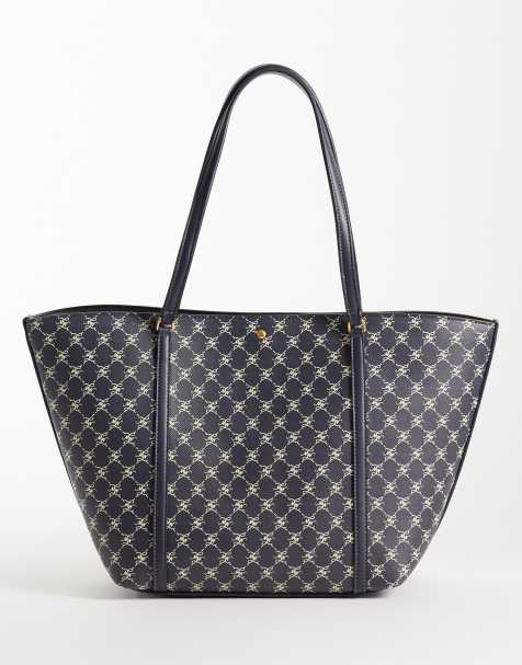 Mango tote-taske med monogram i navy - view 1
