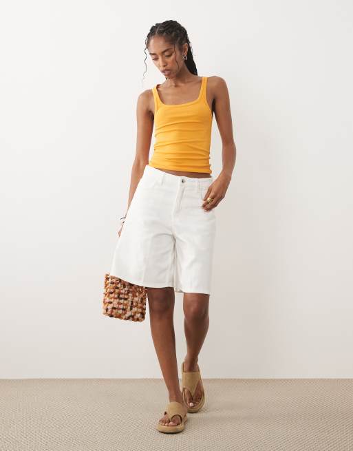 Mango – Trägertop in Orange mit Ringerrücken und hohem Baumwollanteil, 3 von 4