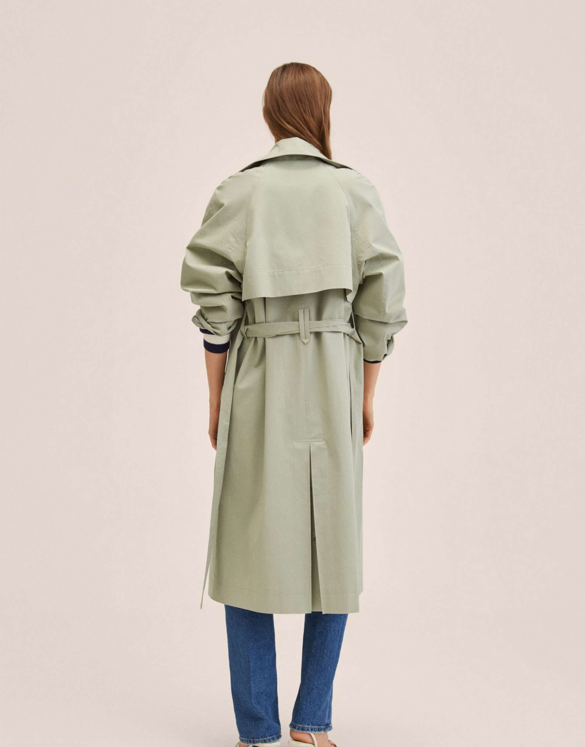 <b>Mango</b> - Trench-coat classique - Vert sauge, 3 de 4.