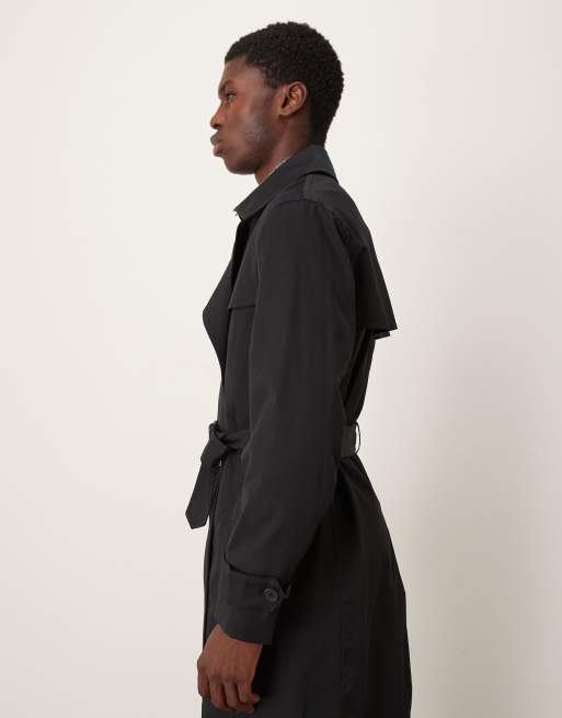 Mango - Trench-coat en coton mélangé - Noir, 4 de 5