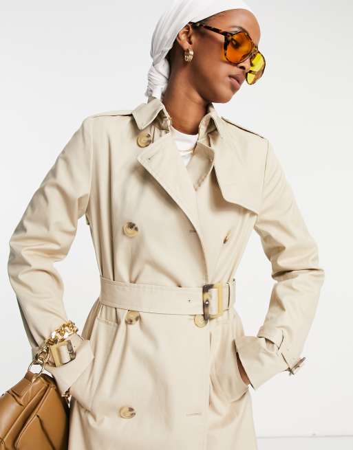 Verzamelen solide boom Mango trench coat in beige | ASOS