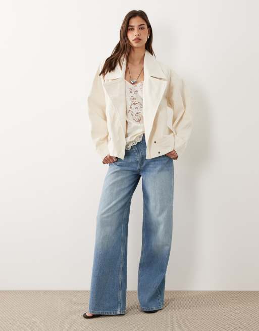 Mango - Trench corto color crema