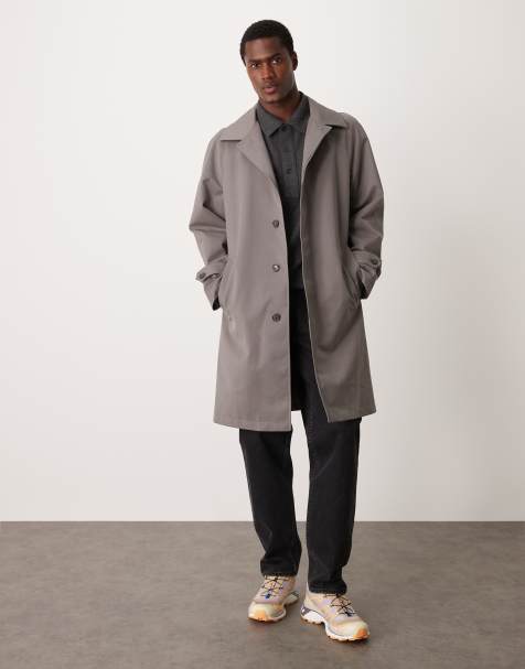 Mango - Trench grigio media lunghezza con cintura - view 1