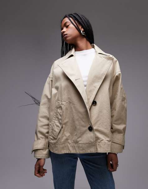 Mango - Trench squadrato oversize beige - view 1