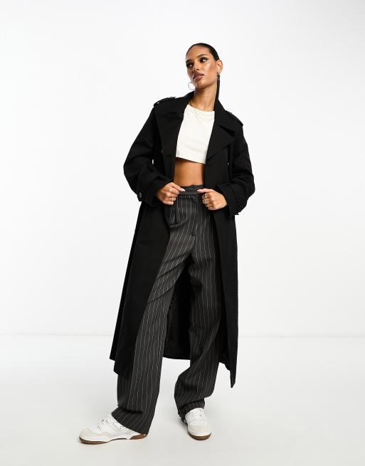 Mango - Trench taglio lungo oversize nero