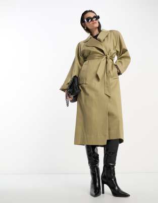 Mango - Trenchcoat in Beige mit akzentuierten Schultern-Neutral