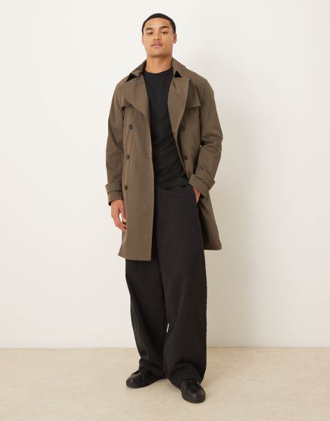 Mango - Trenchcoat van katoenmix met ceintuur in kaki - view 1