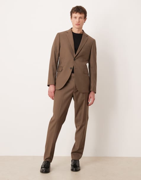 Mango Turin 100% wool tailored trouser co-ord in brown