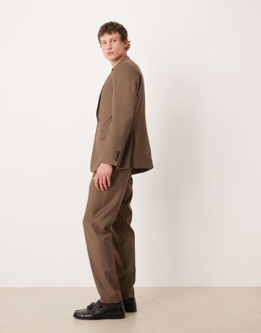 Mango - Turin - Pantalon d'ensemble ajusté en laine - Marron, 2 de 5