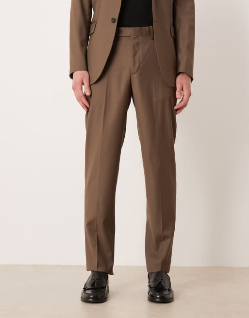 Mango - Turin - Pantalon d'ensemble ajusté en laine - Marron, 3 de 5