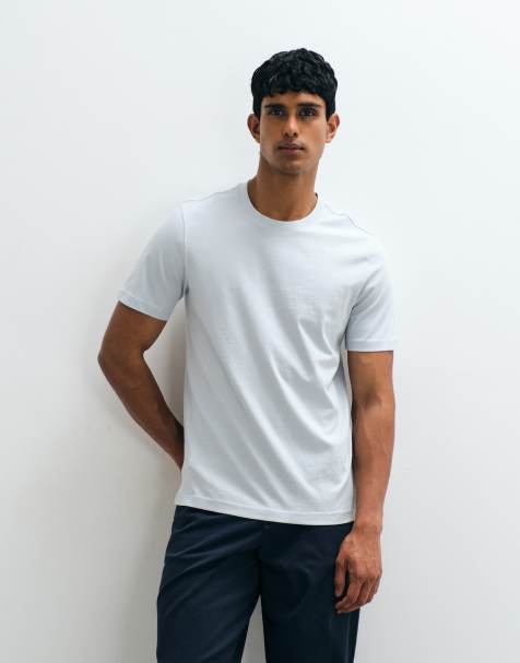 Mango – Turkusowy klasyczny T-shirt o dopasowanym kroju - view 1