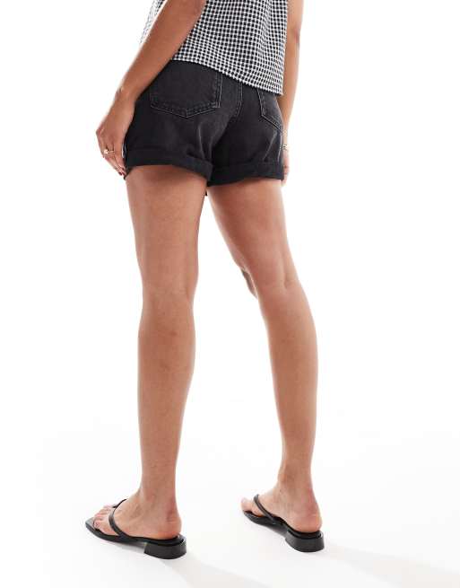 Mango turn up mom shorts in black, 3 of 5