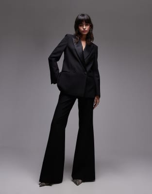 Mango Tux Flare Pants In Black