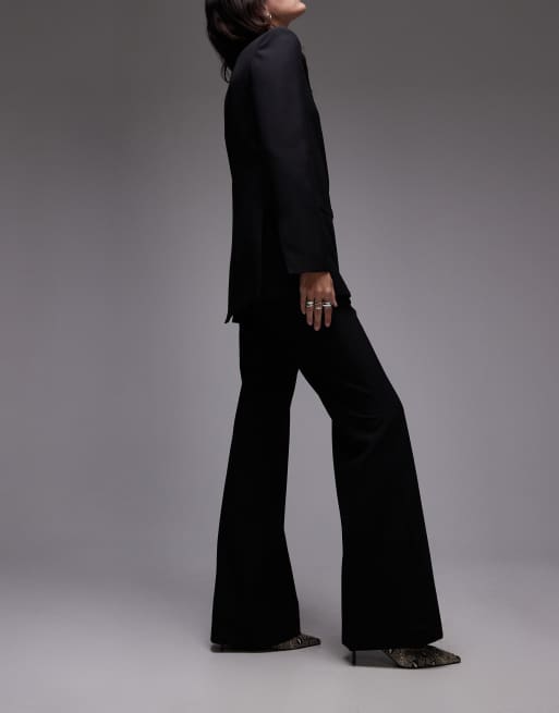 Mango tux flare trouser co-ord in black, 4 of 5