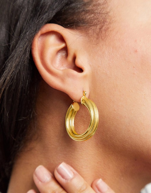 Mango twist chunky earrings in gold