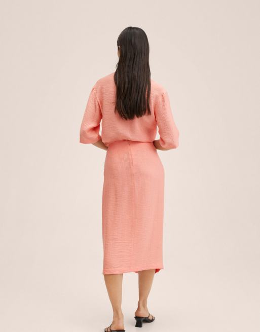 Mango pink 2025 midi skirt