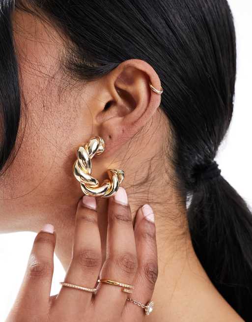 Mango gold hoop earrings clearance
