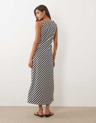 Mango Twist Strap Maxi Dress In Blue