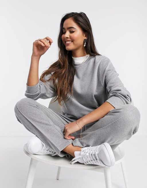 Mango two piece sweat top in gray ASOS