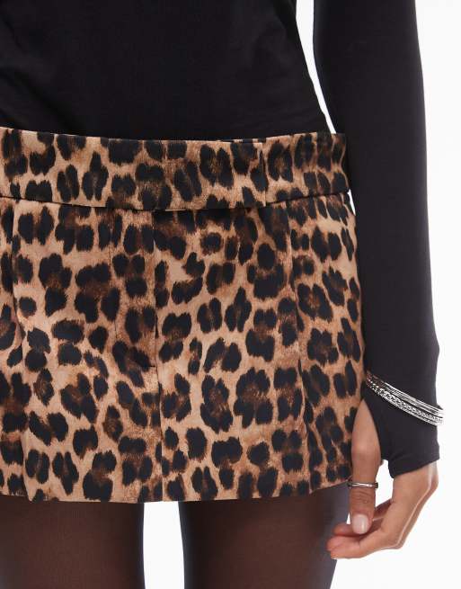 Mango ultra mini skort in leopard ASOS
