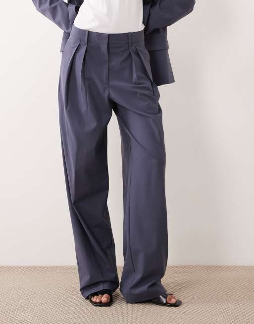 Mango - Uma - Pantaloni sartoriali blu con gamba cilindrica in coordinato, 2 di 5
