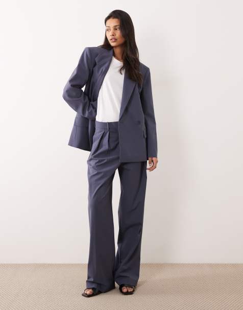 Mango Uma tailored barrel pants in blue - part of a set - view 1