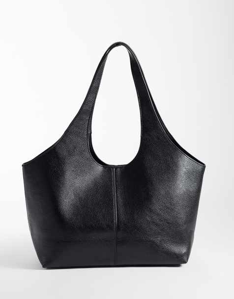 Mango usztywniana torba typu tote w kolorze czarnym - view 1