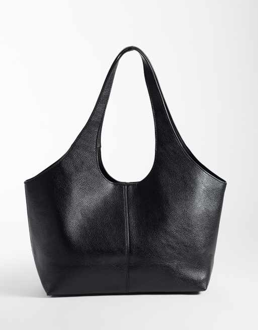 Mango usztywniana torba typu tote w kolorze czarnym