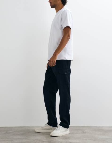 Mango utility trouser in navy - view 1