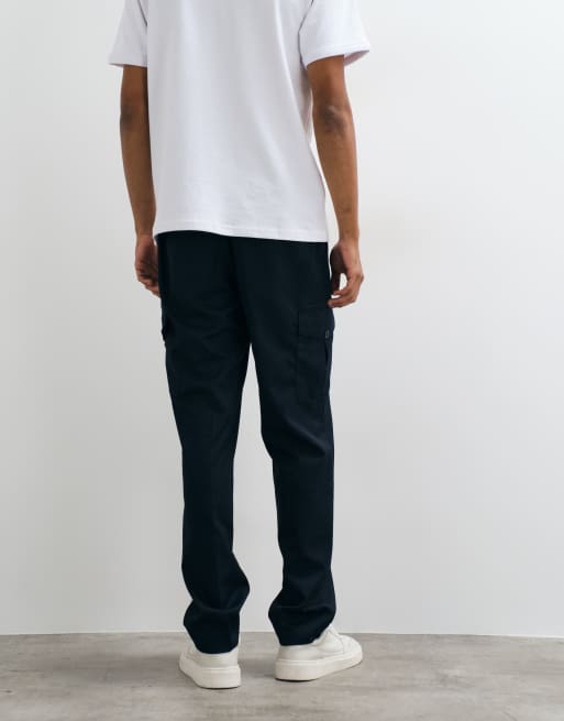 Mango utility trouser in navy, 2 of 5