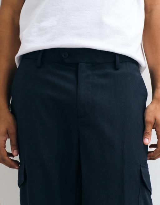 Mango utility trouser in navy, 5 of 5