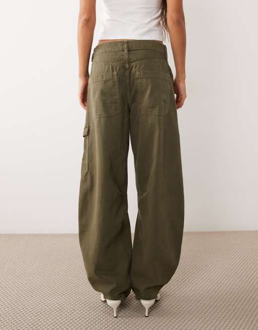 Mango utilityjeans i khaki, 3 av 5