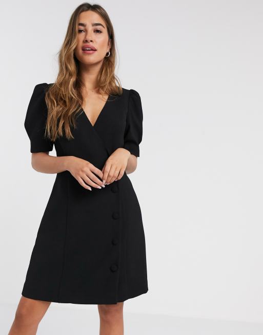 V-Neck Button Front Dress