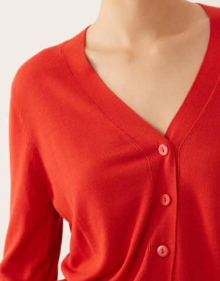 Mango V-neck Cardigan In Red