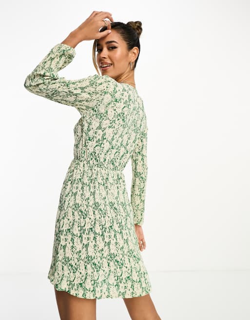 Mango green 2025 floral dress