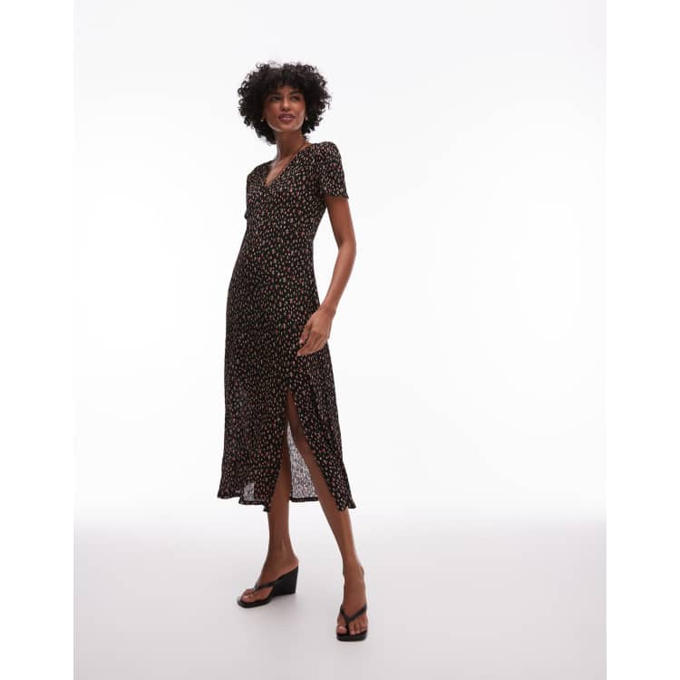 mango floral print midi dress Floral-print straight-fit midi-dress - Women