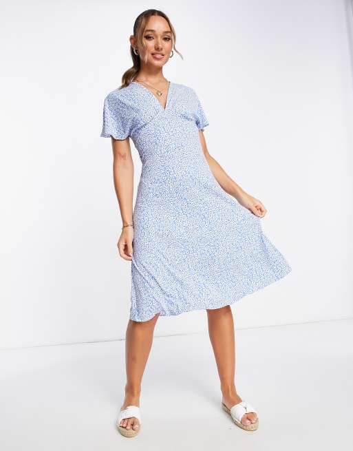 Mango blue 2025 midi dress